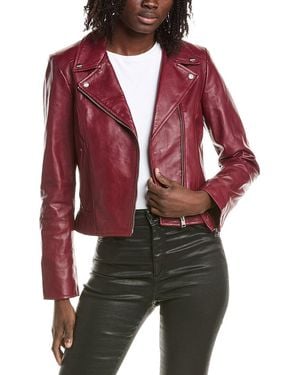 Lamarque Leather Biker Jacket - Red