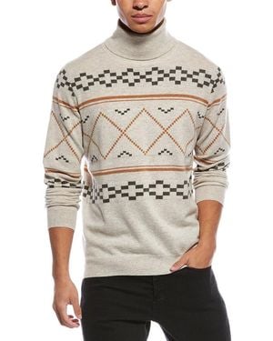 Brodie Cashmere Fairisle Wool & Cashmere-Blend Turtleneck Jumper - Grey
