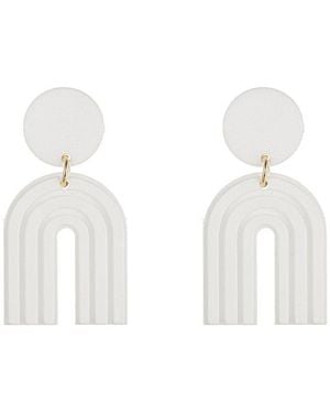 Eye Candy LA Double Loop Earrings - White