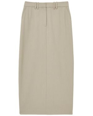 Reiss Brittany Formal Wool-Blend Tailored Skirt - Natural