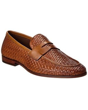 Dune Beliay Woven Leather Loafer - Brown