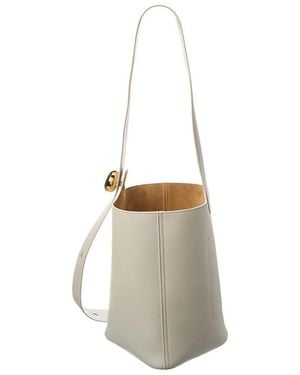 Loewe Pebble Mini Leather Bucket Bag - White