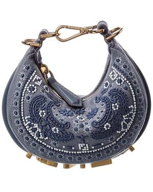 Fendi Graphy Nano Denim Bag Charm - Blue