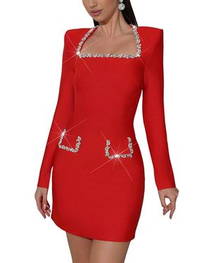 AMINA GLAM Mini Dress - Red