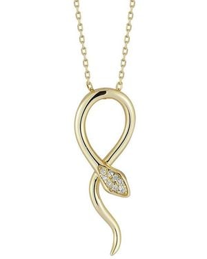 Glaze Jewelry 14K Plated Cz Snake Necklace - Metallic