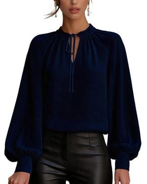 Tedora Long Sleeve Blouse - Blue