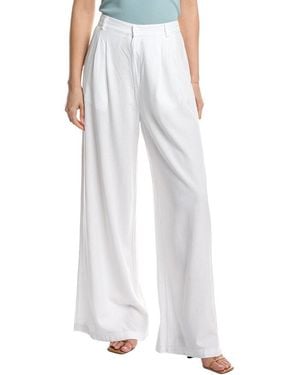 Stateside Wide Leg Linen-Blend Trouser - White