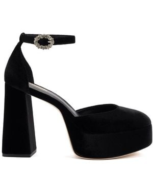 Larroude Larroudé Ari Velvet Pump - Black
