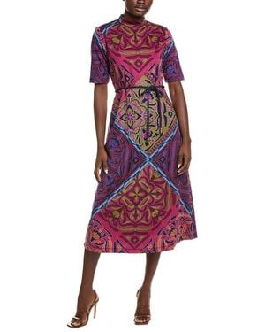 Anne Klein Tie Waist Midi Dress - Red