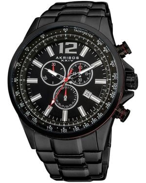 Akribos Xxiv Stainless Steel Watch - Black