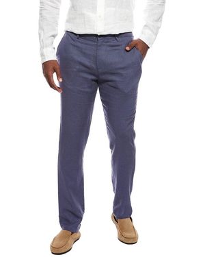 Onia Linen-Blend Flat Front Pant - Blue