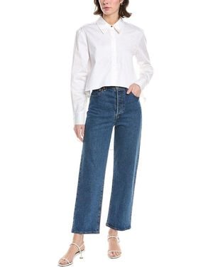 Toccin Kira Poplin High- Low Fly Away Shirt - Blue