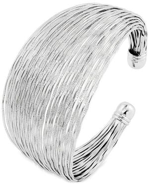 Savvy Cie Plated Cuff Bracelet - White