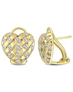 Rina Limor Plated 0.25 Ct. Tw. Diamond Earrings - Metallic