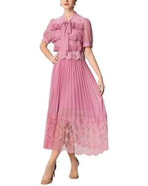 BURRYCO Short Sleeve Midi Dress - Pink