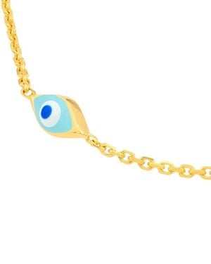 HAWLEY ST 14K Evil Eye Anklet - Metallic