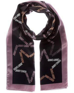 Jimmy Choo Silk Scarf - Purple