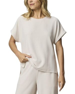 Splendid Waffle Scuba Sweatshirt - White