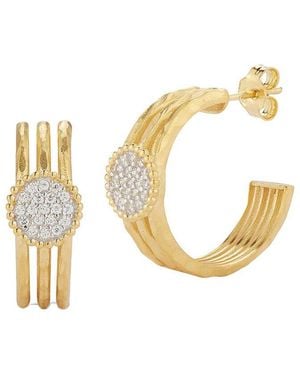Reiss 14K 0.23 Ct. Tw. Diamond Hoop Earrings - Metallic
