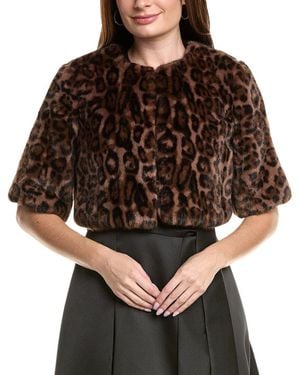 Adrianna Papell Animal Cover-Up Jacket - Brown
