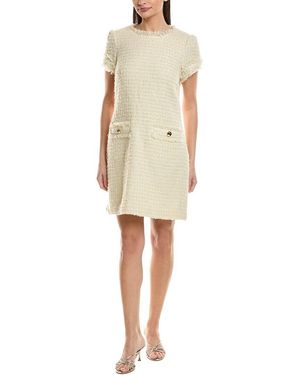 Sail To Sable Halsbrook Tweed Wool-Blend Shift Dress - Natural