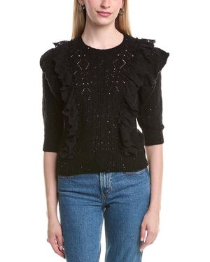 Autumn Cashmere Pointelle Cashmere-Blend Jumper - Black