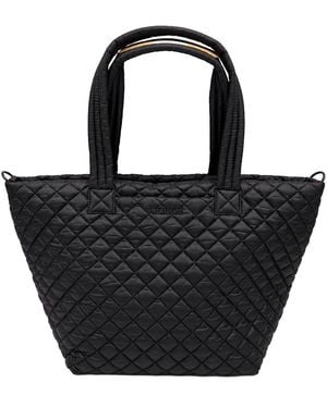MZ Wallace Large Metro Nylon & Leather Tote Deluxe - Black