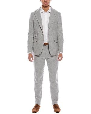 Brunello Cucinelli 2Pc Alpaca & Wool-Blend Suit With Pleated Pant - Grey