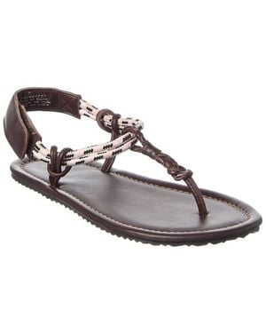 Free People Island Hopping Leather Wrap Sandal - Metallic