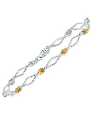 Gemstones 1.60 Ct. Tw. Diamond & Citrine Bracelet - Metallic