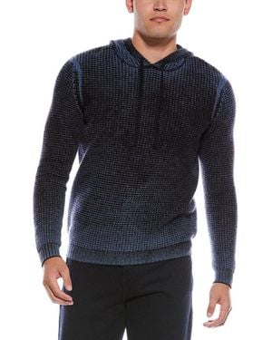 Autumn Cashmere Inked Wool & Cashmere-Blend Hoodie - Blue