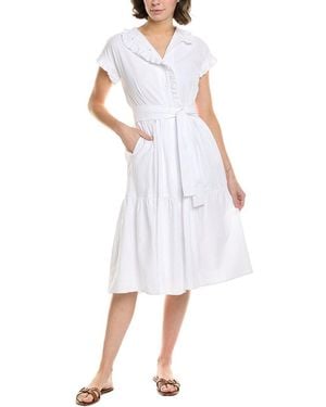 AREA STARS Chloe Ruffle Shirtdress - White