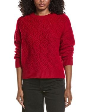 Tahari Novelty Stitch Cashmere Jumper - Red