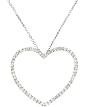 Prince Diamond & Jewelry 14K 0.96 Ct. Tw. Lab-Grown Diamond Lab-Grown Heart Pendant - White