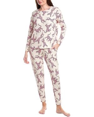 Room Service Pjs 2Pc Lorena Long Pyjama Set - White