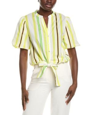 Pom Tie Front Shirt - Metallic
