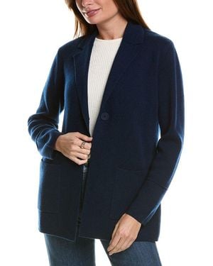 Forte Double Knit Wool & Cashmere-Blend Blazer - Blue