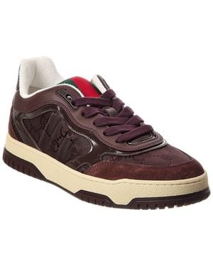 Gucci Re-Web Gg Canvas & Leather Trainer - Red