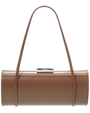 Michael Kors Natalie Double Strap Leather Barrel Bag - Brown
