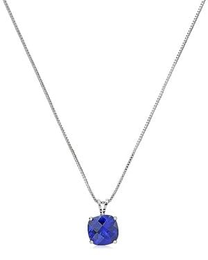 MaxColor 1.10 Ct. Tw. Lab-Grown Sapphire Pendant Necklace - Metallic
