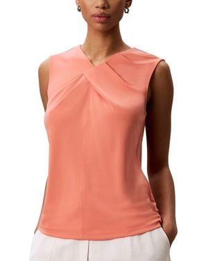 Calvin Klein Crepe Jersey Top - Pink