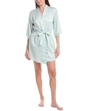 Flora Nikrooz 3Pc Solid Charm Wrap & Solid Charm Cami Set - Blue