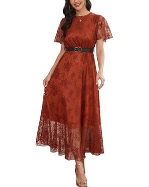 COLON DIANA Midi Dress - Red