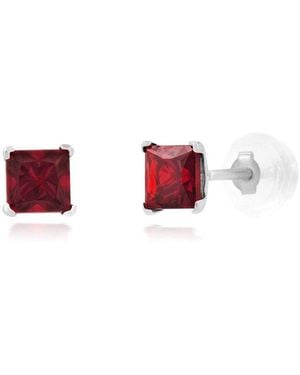 MaxColor 14K 0.70 Ct. Tw. Lab-Grown Ruby Studs - Red