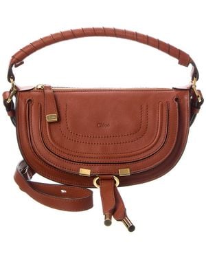 Chloé Marcie Mini Leather Shoulder Bag - Brown