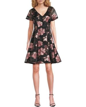 Shani Printed Mini Dress - Black