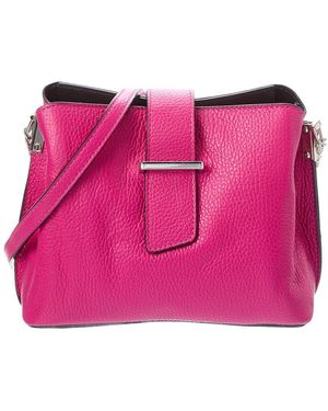 Italian Leather Crossbody - Pink