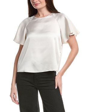 1.STATE Raglan Sleeve Satin Blouse - White