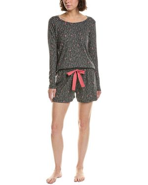 Hue 2Pc Waffel Pajama Set - Black