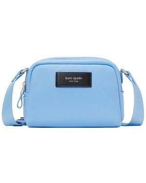 Kate Spade Puffed Smooth Leather Small Crossbody - Blue